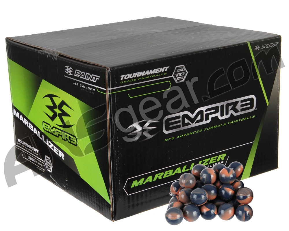 0374　IMPERIAL ALIBIS　RATIONALIZING U.S. Marballizer Paintballs Case 500 Rounds - Orange Fill