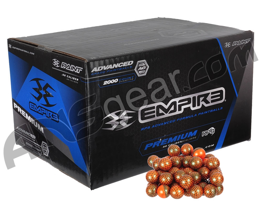 新品未使用 ペイントボール OMEGA .68 マーカー 箱付き EMPIRE Empire Premium 100 Round Paintballs - Carbon Magma Shell Orange
