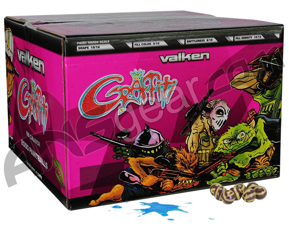 ペイントボールアート Valken Graffiti 100 Round Paintballs - Blue Fill ( .68 Caliber