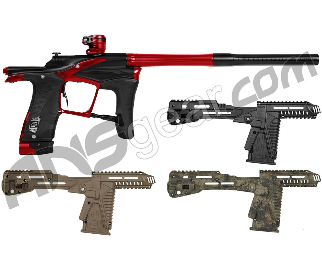 Used Planet Eclipse Ego LV1.1 Paintball Marker Gun with Case - Red / Black