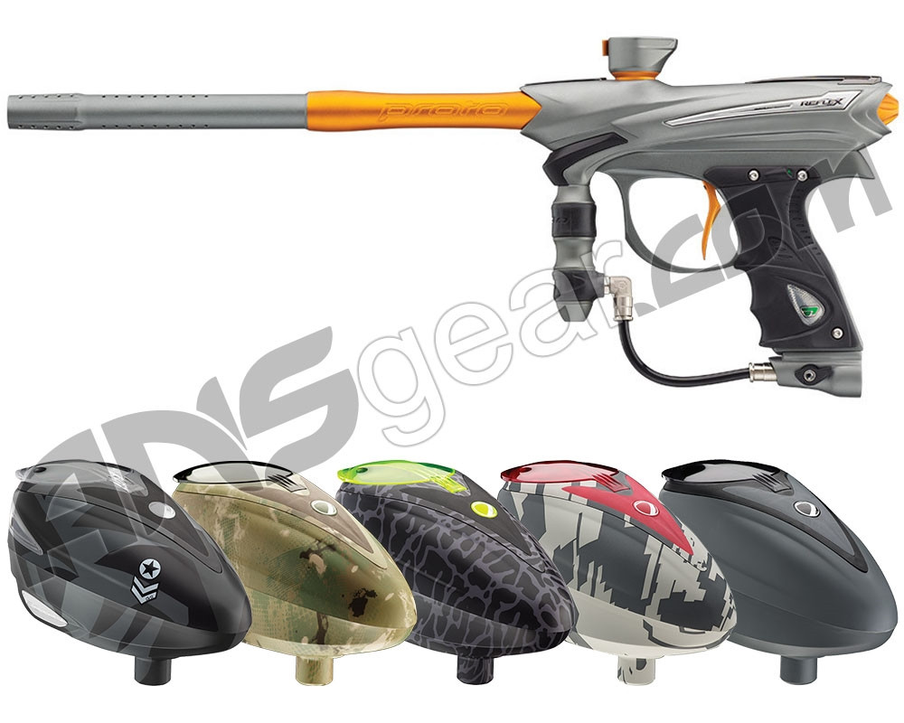 Proto Reflex Rail Paintball Gun w/ Rotor Loader Graphite/Orange