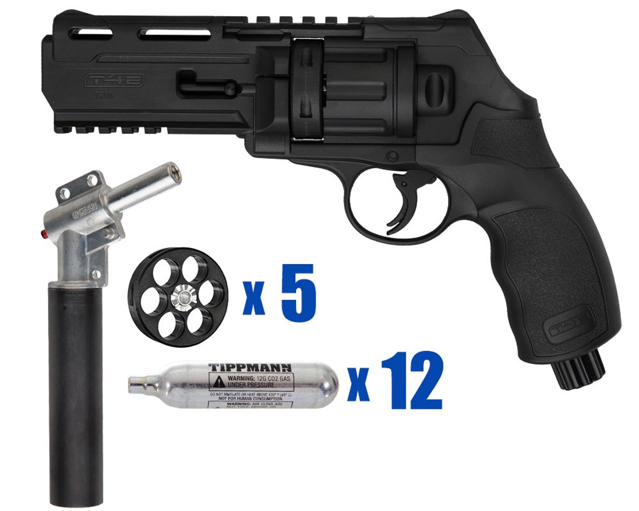 T4E .50 Cal TR50 11 Joule Paintball Revolver For Home Defense - Basic Kit 1