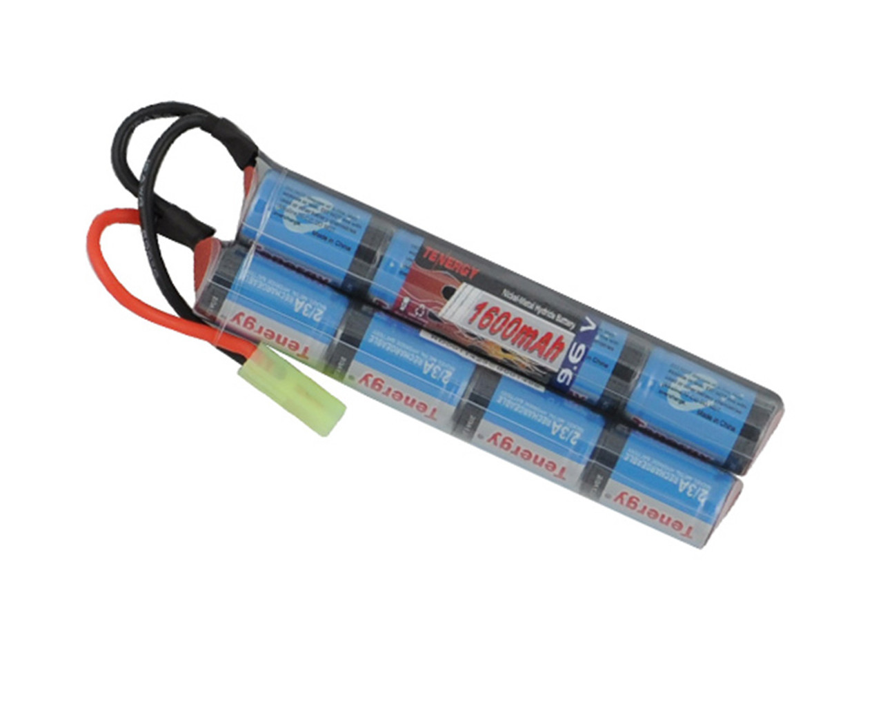 Tenergy Airsoft Battery 9.6V NiMH Nunchuck Battery with Mini Tamiya  Connector High Capacity 2000mAh Battery Pack for Airsoft Guns