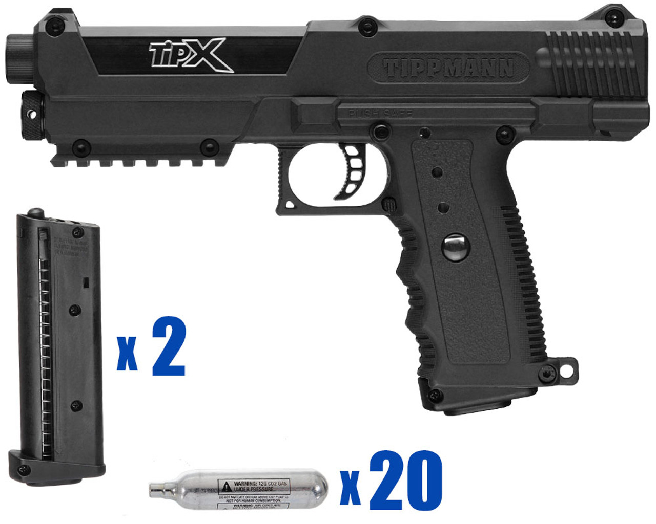 Tippmann TiPX Deluxe Paintball Gun Pistol Kit Black
