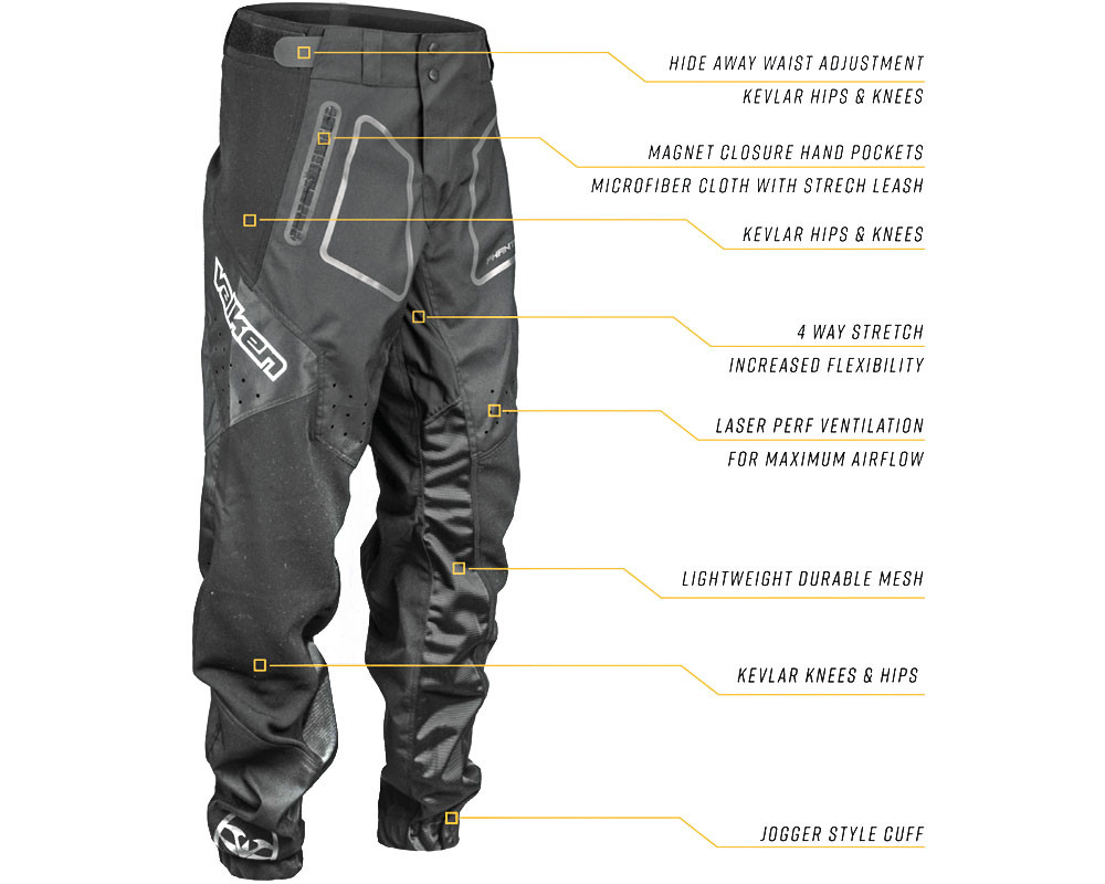 Valken Phantom Tournament Paintball Pants (Jogger Style Cuff) Black