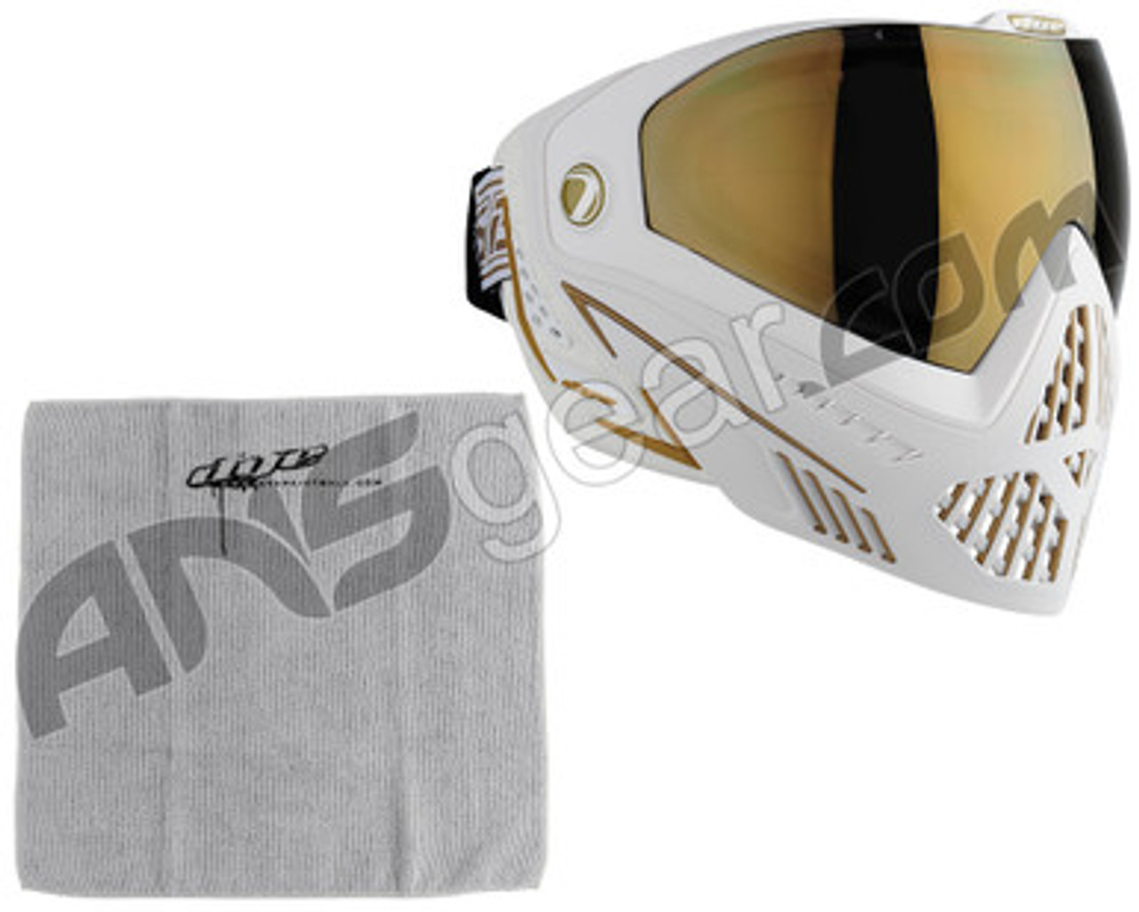 DYE i5 ホワイト/ゴールド Dye i5 Paintball Mask - White Gold w/ Yellow Lens