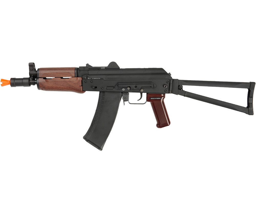 KWA AKG-74SU Gas Blow Back Airsoft Rifle - Black w/ Wood Grips