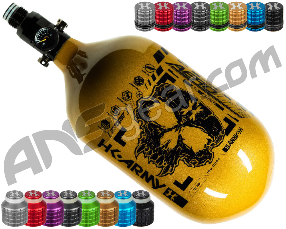 Bottiglia HK Army Aerolite Extra Lite – 36/4500 (solo Bottiglia) – Design Doom Nero/Oro
