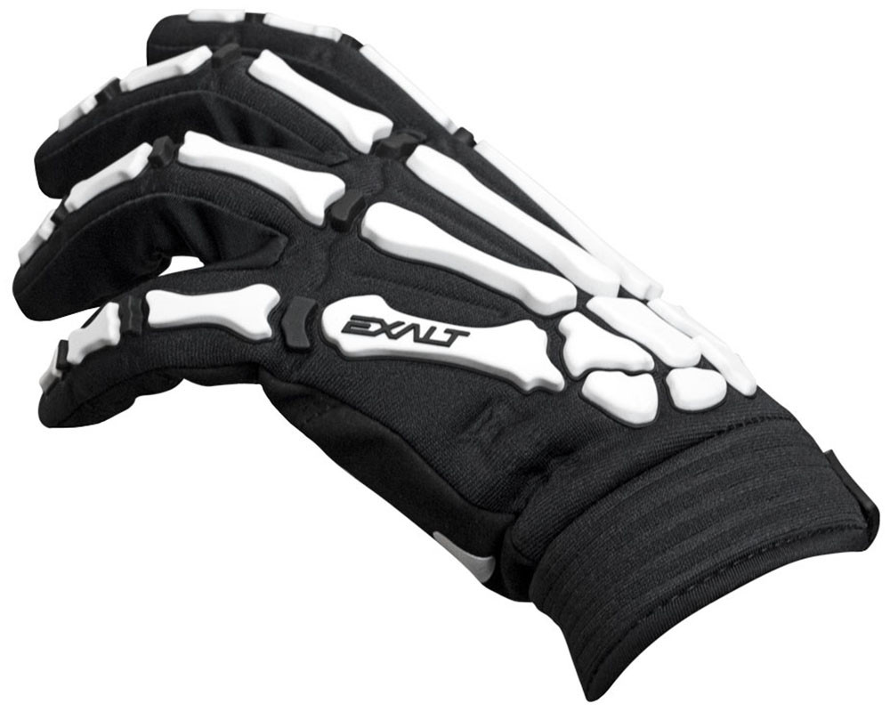 Exalt Death Grip Full Finger Paintball Gloves White
