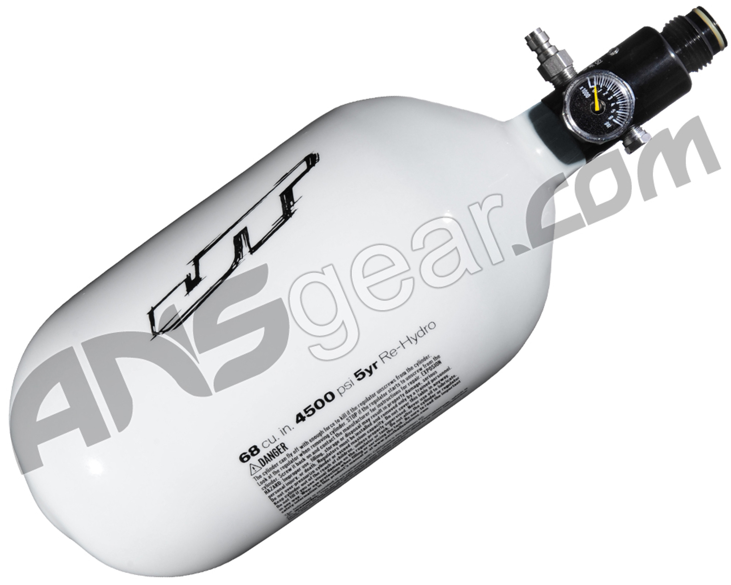 JT Mega Lite 68/4500 Compressed Air Paintball Tank Grunge Black/White