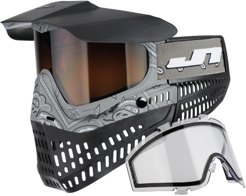 JT ProFlex Paintball Mask - Bandana Gray w/ 2 Lenses