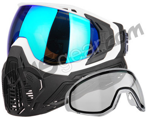 HK Army SLR Paintball Mask w/ Free Additional Clear Lens - Tide (White/Black w/ Arctic Lens)