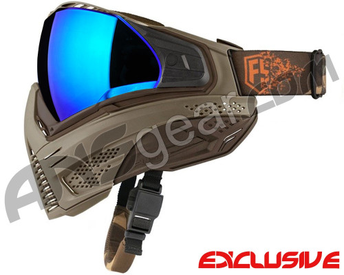 First Strike Push Unite Mask - Tan/Brown w/ Chrome Purple Lens