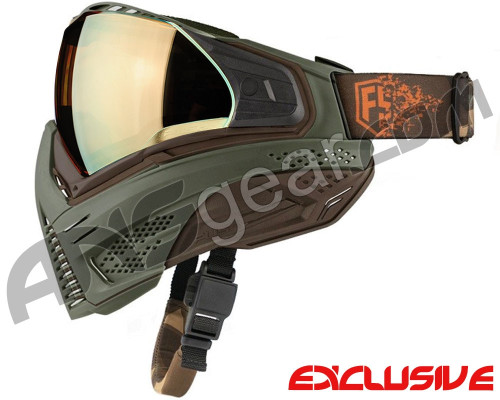 First Strike Push Unite Mask - Olive/Brown w/ Chrome Gold Lens