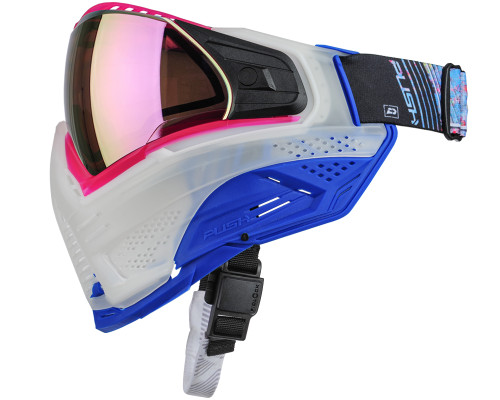 Push Unite XL Paintball Mask - FLX Pink/Clear/Blue w/ Rose Gold Lens