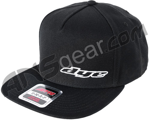 Dye Logo 5 Panel Flat Bill Snap Back Hat - Black