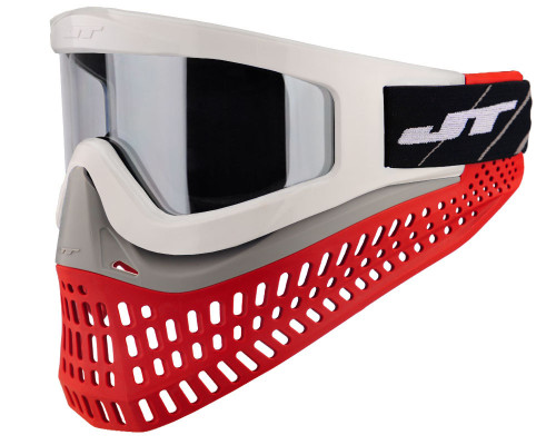 JT ProFlex X Paintball Mask w/ Quick Change System - White/Grey/Red