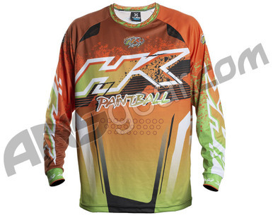 HK Army Retro Paintball Jersey - Liquid Orange/Lime - XL (ZYX-1230)