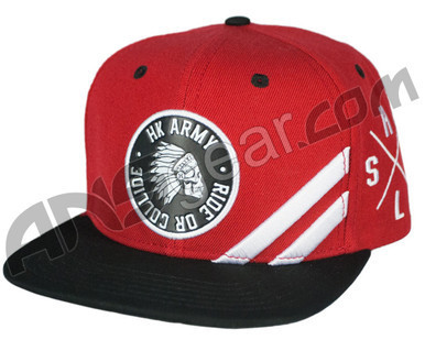 HK Army Snap Back Collide Hat - Red/Black (ZYX-1417)