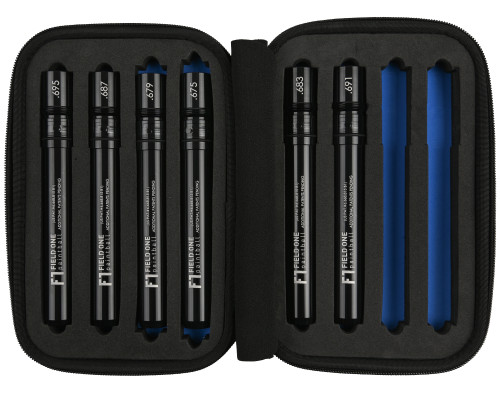 Field One Acculock Barrel Complete Insert Kit (6 Inserts & Case) - Autococker Threaded - Blackout