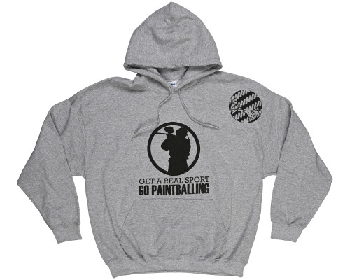 Hustle Paintball Go Paintballing Hooded Sweatshirt - XL - Grey (ZYX-2072)