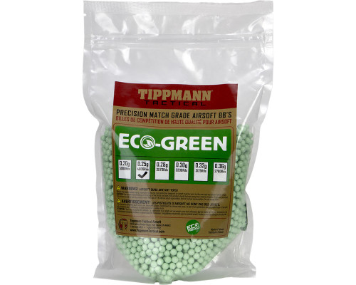 Tippmann Tactical .25g Eco Airsoft BB's - 4,000 Rounds - Light Green (65537)