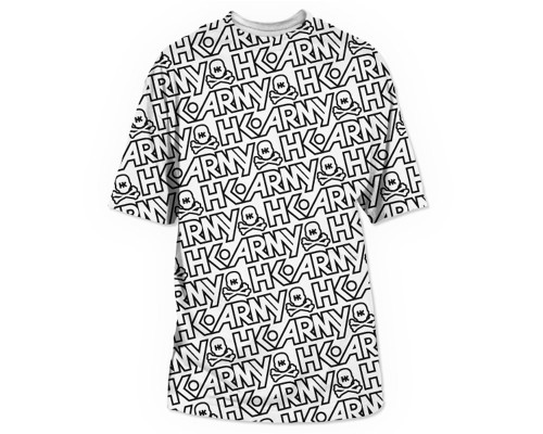 HK Army Typeface All Over Paintball T-Shirt - White - Small (ZYX-2143)