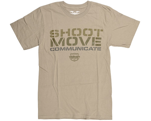 Valken Shoot Move Communicate T-Shirt - Tan - Small (ZYX-2415)