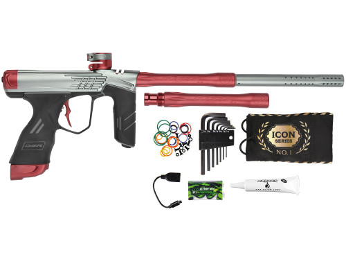 Dye DSR+ Icon Paintball Gun - Shadow Fire (Grey/Red)