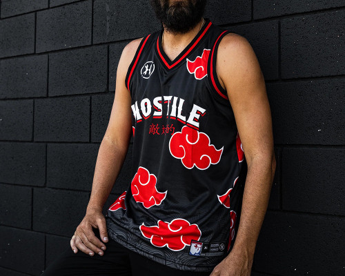 Maillot De Streetball HK Army – Devastation Kloud – Taille M – Noir/Rouge – Neuf
