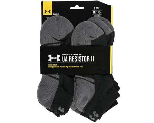 Under Armour Resistor II Lo Cut Socks - Black/Graphite - Medium (ZYX-2808)