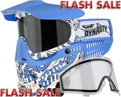 JT ProFlex Paintball Mask - LE Dynasty Dragon Blue w/ 2 Lenses