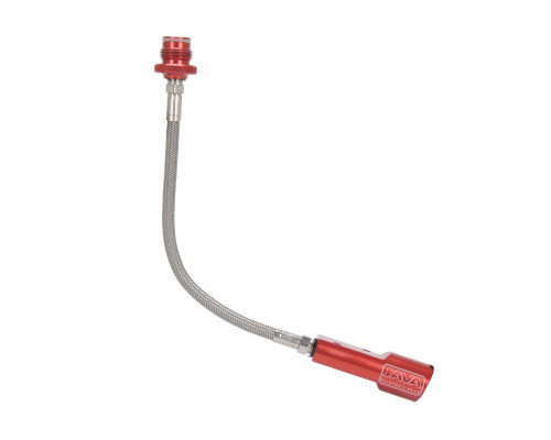 Kingman Spyder Bottomline ASA Kit w/ 8 1/2" Steel Braided Hose (Off Set Holes) - Red (ZYX-2858)