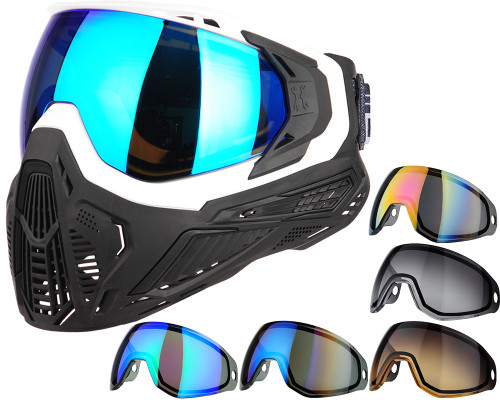 HK Army SLR Paintball Mask w/ Additional Free Lens - Tide (White/Black w/ Arctic Lens)