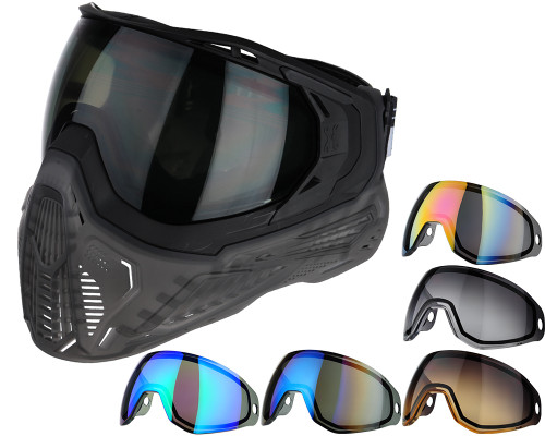 HK Army SLR Paintball Mask w/ Additional Free Lens - Ash (Black/Smoke w/ Smoke Lens)