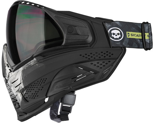 Push Unite Paintball Mask - Infamous Black Skull XL W/Smoke Lens (ZYX-3320)