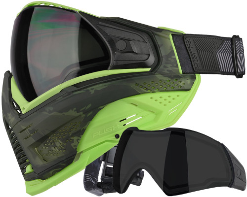 Push Unite XL Paintball Mask w/ Free Additional Smoke Lens - Tropical Camo Lime