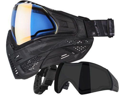 Push Unite Paintball Mask w/ Free Additional Smoke Lens - Black Camo
