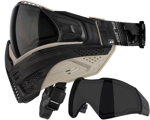 Push Unite Paintball Mask w/ Free Additional Smoke Lens - LE Black/Tan