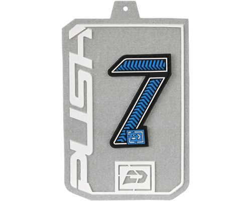 Push Rubberized Velcro Number Patch - Blue - 7