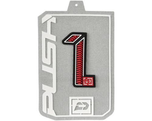 Push Rubberized Velcro Number Patch - Red - 1