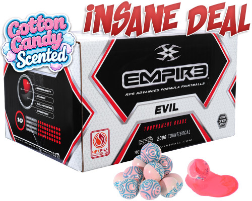 Empire Evil 2,000 Round Paintball Case - White/White Shell w/ Super Pink Fill ( .68 Caliber )