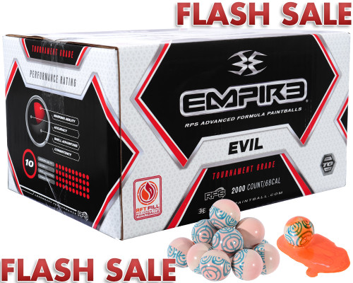 Empire Evil 2,000 Round Paintball Case - White/White Shell w/ Tournament Orange Fill ( .68 Caliber ) (03625)