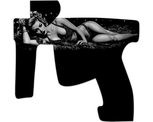 Laser Engraved Gun Design - Pin Up