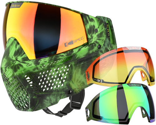 Carbon CRBN Zero GRX Paintball Mask (More Coverage) - Tie-Dye Gecko