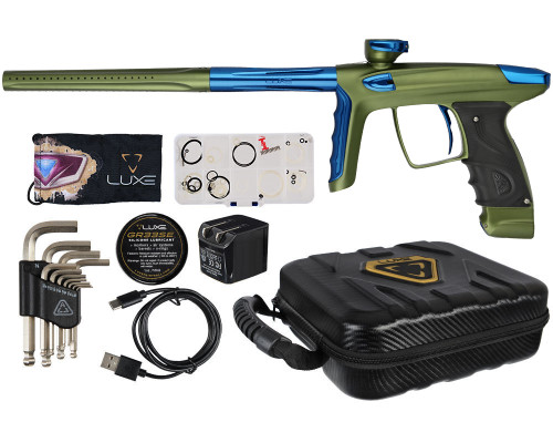 DLX Luxe TM40 Paintball Gun - Dust Olive/Polished Blue