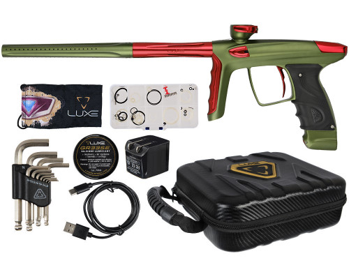 DLX Luxe TM40 Paintball Gun - Dust Olive/Polished Red