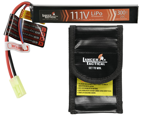 Lancer Tactical 11.1V 1300mAh 200C Stick LiPo Airsoft Battery - Mini-Tamiya (LT11.1V1300S20C)