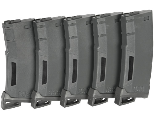 Lancer Tactical 130 Round High Speed Mid-Cap Magazine (5 Pack) - Gray (LT-MIDMAG-HSY-5P)