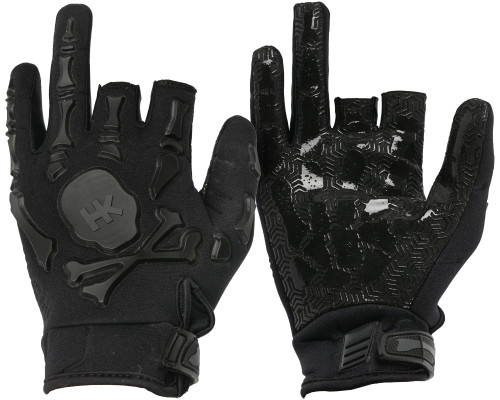 Refurbished - HK Army Hardline Armored Half Finger Paintball Gloves - Blackout - Small (033-0013)